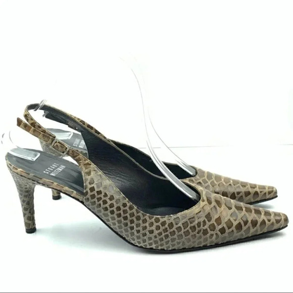 Stuart Weitzman heels 8.5 alligator print leather - Picture 1 of 12